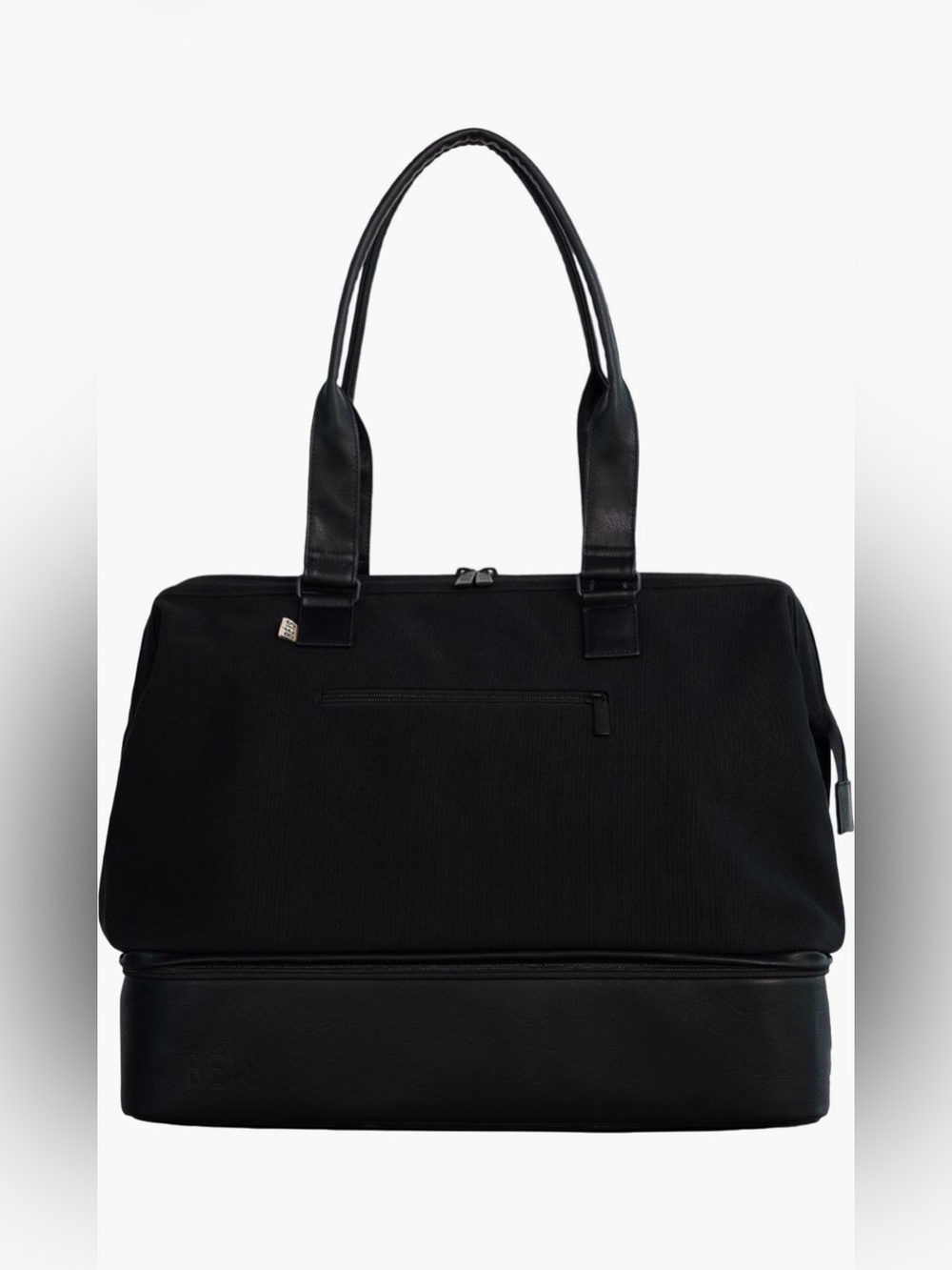 BEIS Black Two-Tier Weekender Travel Tote